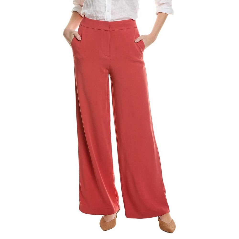 Boden Fluid Wide Leg Pants Coral Pink High Waisted Dress Trousers Womens 6
